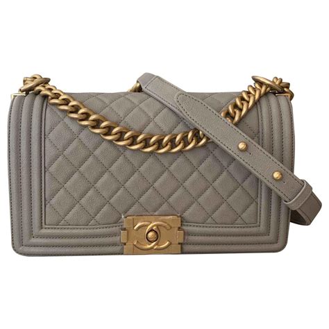 chanel le boy grey|Chanel boys bag size.